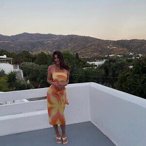 With Jean 2 piece skirt set